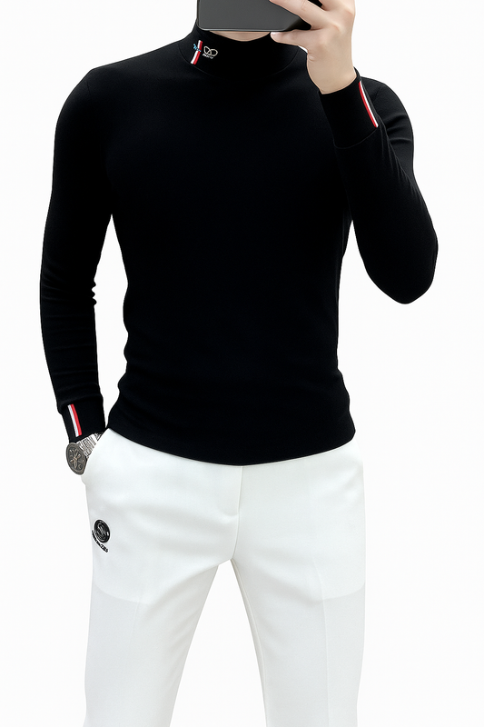 Chic Thermal Mock Neck Long Sleeve Top