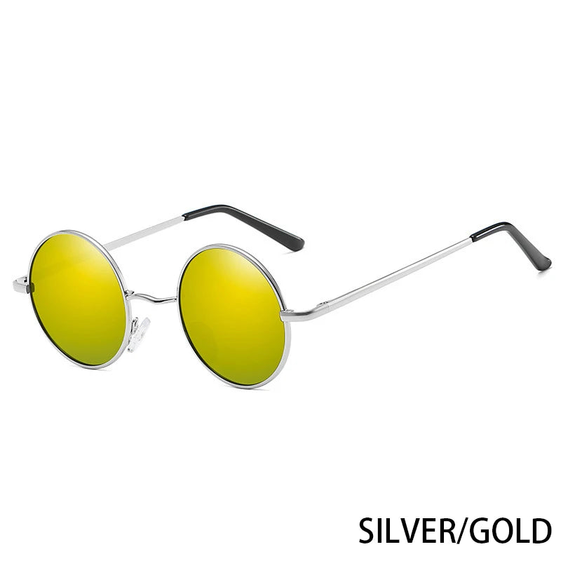 RUOBO Colorful Polarized Round Brand Designer Metal Frame Sunglasses Eyewear For Men and Women Driving Outdoor Sun Glasses UV400