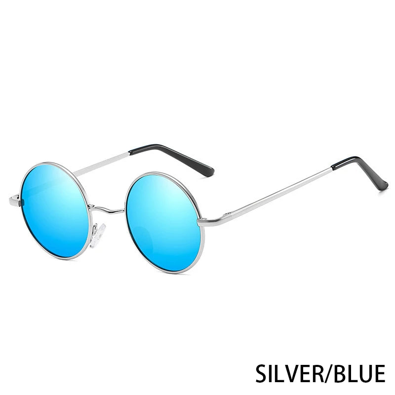 RUOBO Colorful Polarized Round Brand Designer Metal Frame Sunglasses Eyewear For Men and Women Driving Outdoor Sun Glasses UV400