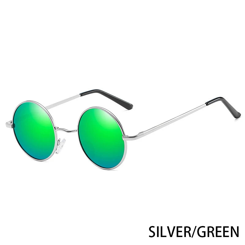 RUOBO Colorful Polarized Round Brand Designer Metal Frame Sunglasses Eyewear For Men and Women Driving Outdoor Sun Glasses UV400