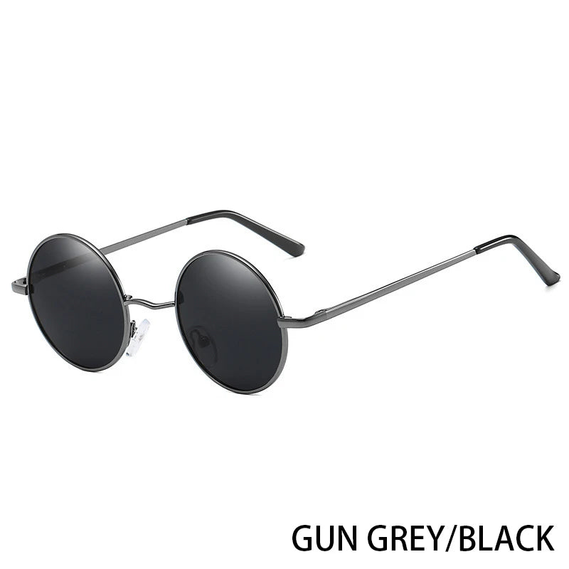 RUOBO Colorful Polarized Round Brand Designer Metal Frame Sunglasses Eyewear For Men and Women Driving Outdoor Sun Glasses UV400
