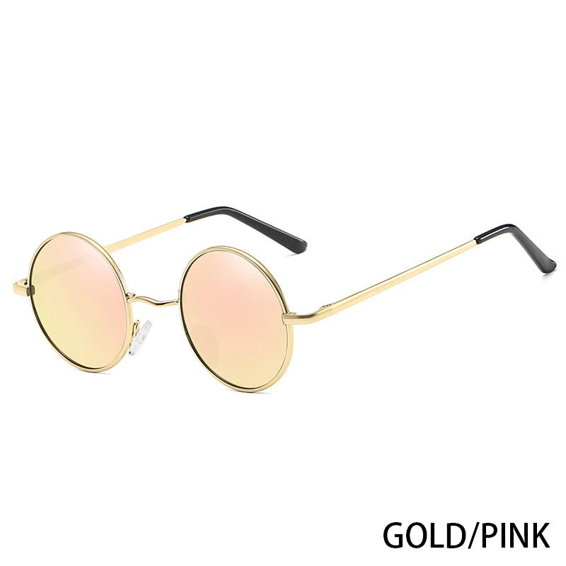 RUOBO Colorful Polarized Round Brand Designer Metal Frame Sunglasses Eyewear For Men and Women Driving Outdoor Sun Glasses UV400