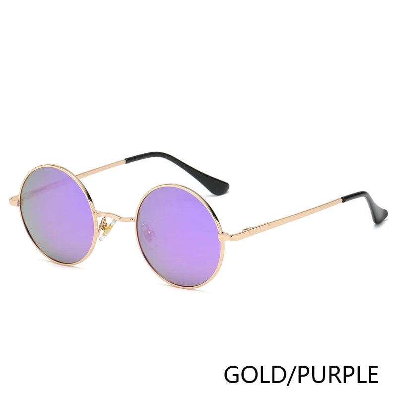RUOBO Colorful Polarized Round Brand Designer Metal Frame Sunglasses Eyewear For Men and Women Driving Outdoor Sun Glasses UV400