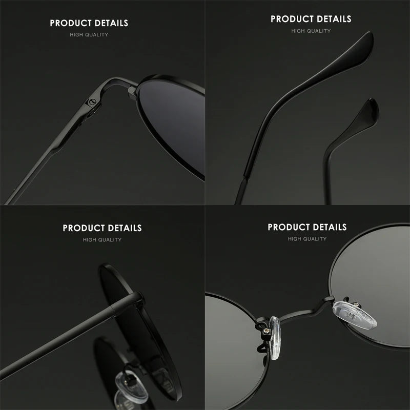 RUOBO Colorful Polarized Round Brand Designer Metal Frame Sunglasses Eyewear For Men and Women Driving Outdoor Sun Glasses UV400