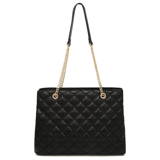 FOXER Women Fashion Quilted Shoulder Bag Female Classic Underarm Bag Vintage Lady Simple Tote Bags Chrismas Gift