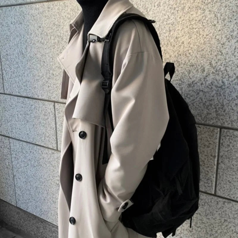 Trench coat man Brand New Long Trench Korean Men's Fashion Overcoat Male Windbreaker Streetwear Men Coat Outer Wear Clothing
