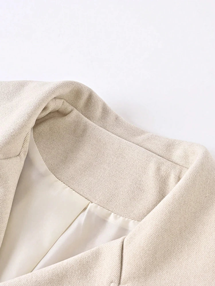 Popular Woman Bomber Jacket Coat Autumn Winter Warm Belt Design Woolen Jacket for Women Solid Khaki Elegant New In Outerwears