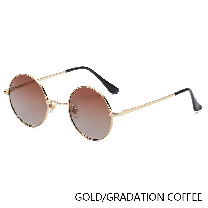 RUOBO Colorful Polarized Round Brand Designer Metal Frame Sunglasses Eyewear For Men and Women Driving Outdoor Sun Glasses UV400