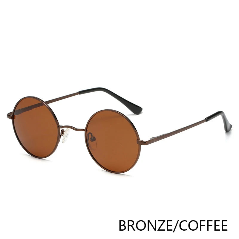 RUOBO Colorful Polarized Round Brand Designer Metal Frame Sunglasses Eyewear For Men and Women Driving Outdoor Sun Glasses UV400