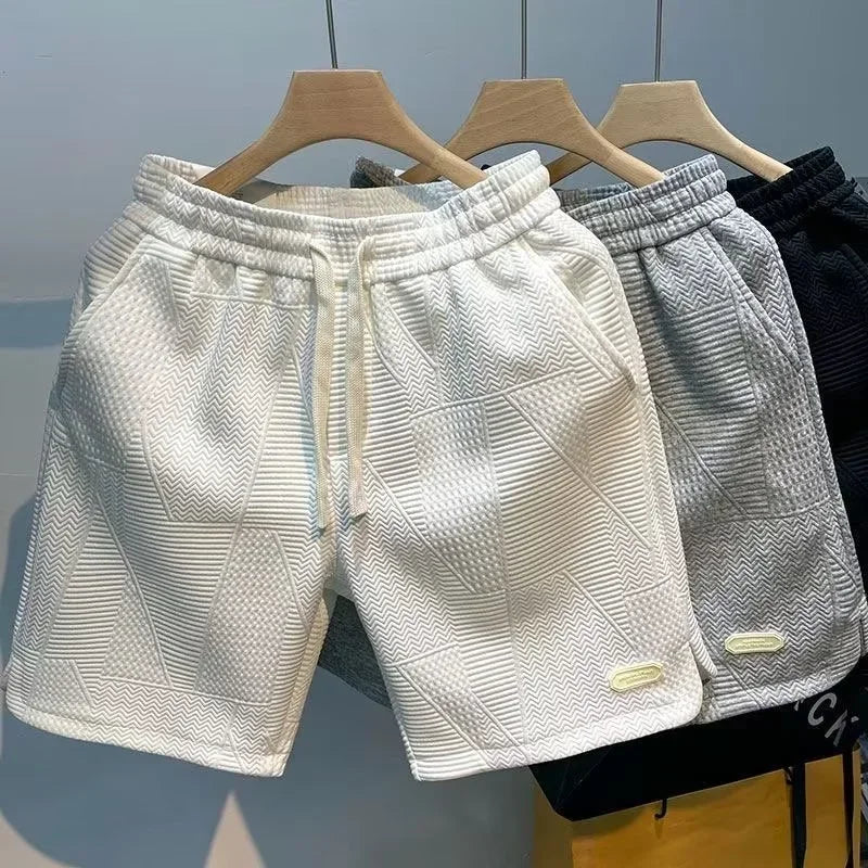 Trendy Summer Casual Beach Pants Loose Fit Five-Quarter Length Men's Fashion Brand Embroidered Comfortable Shorts