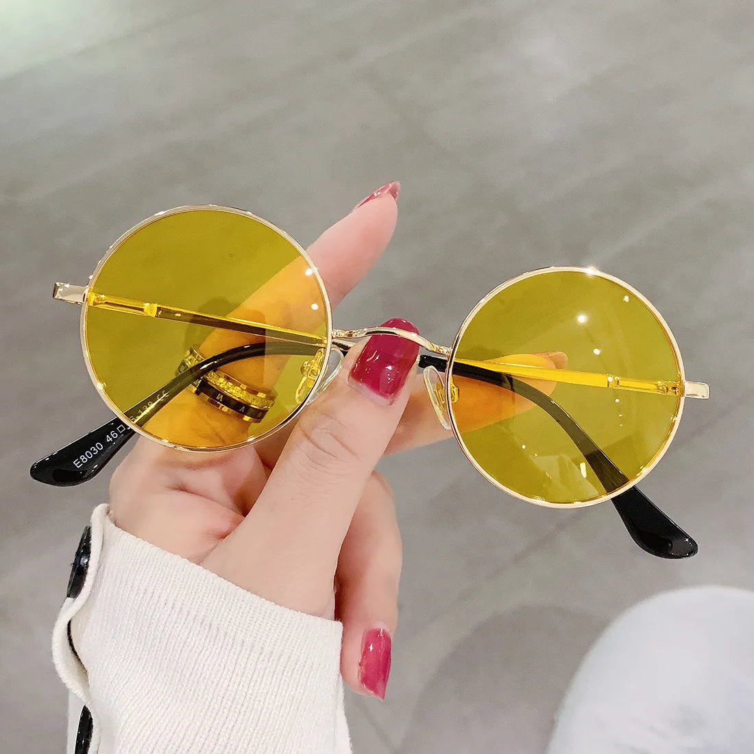 RUOBO Colorful Polarized Round Brand Designer Metal Frame Sunglasses Eyewear For Men and Women Driving Outdoor Sun Glasses UV400