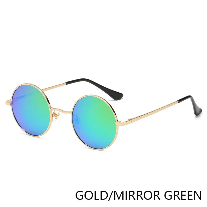 RUOBO Colorful Polarized Round Brand Designer Metal Frame Sunglasses Eyewear For Men and Women Driving Outdoor Sun Glasses UV400