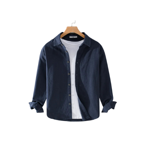 Men's Cotton-Linen Casual Long Sleeve Shirt