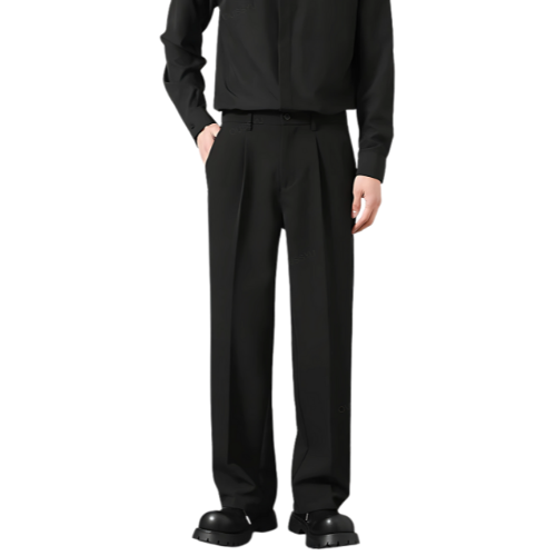 Elegant Men's Korean Style Elastic Waist Trousers