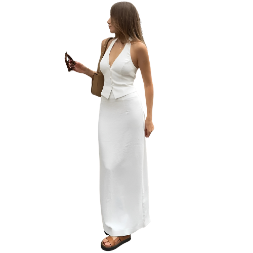 Exquisite Summer Halter Top & Skirt Set