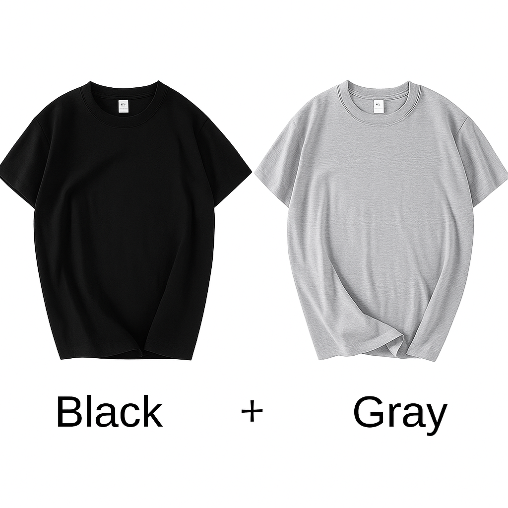 Exquisite Cotton Harmony: Unisex Breathable T-Shirts Set