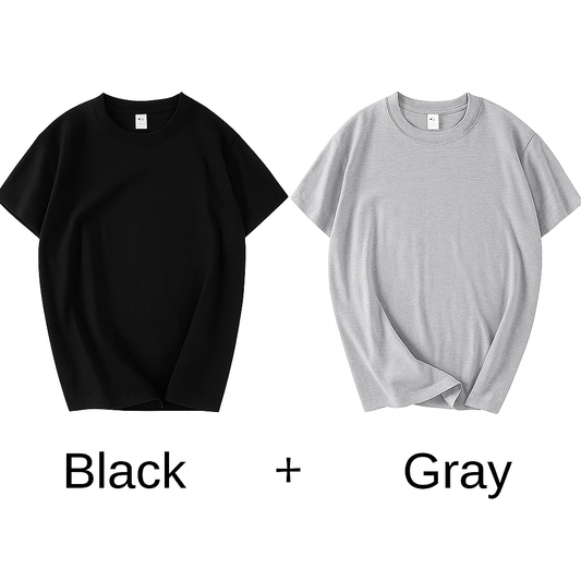 Exquisite Cotton Harmony: Unisex Breathable T-Shirts Set