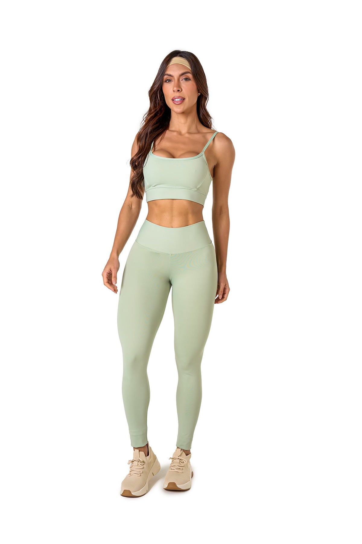Basic Polyamide Leggings - Light Green