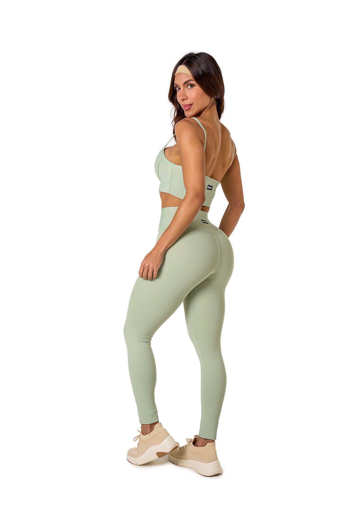 Basic Polyamide Leggings Set - Light Green