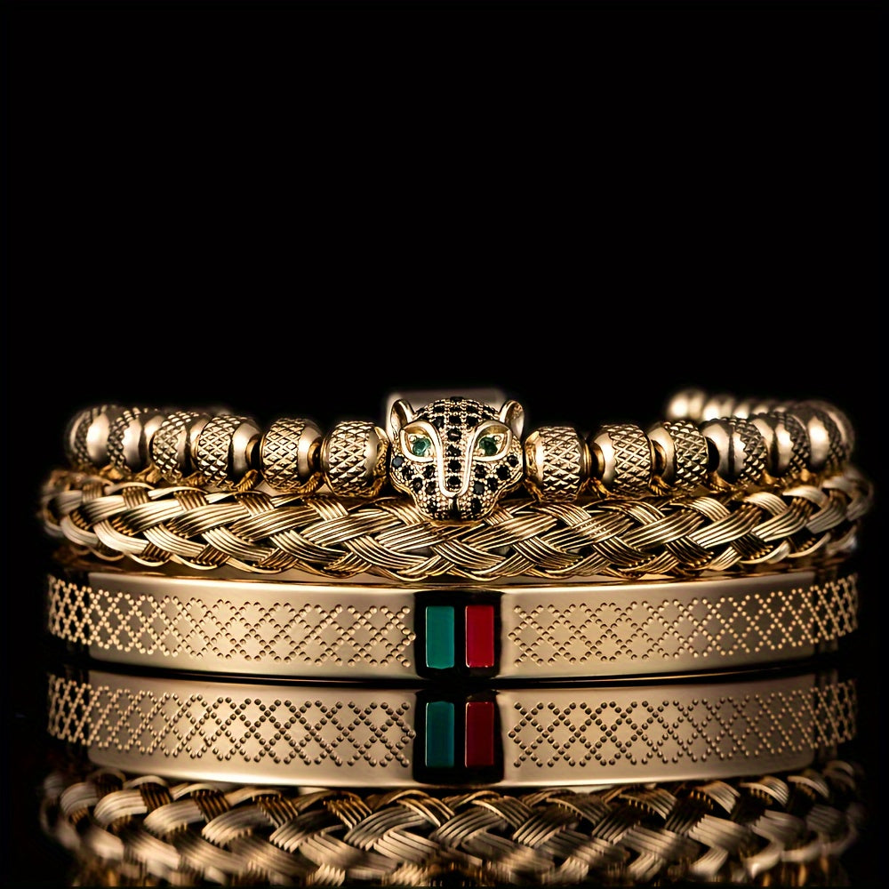 *AVELI VACATION LIMITED OFFER*  Leopard Head Luxury Men's Bracelet. {Buy One, Get Two}