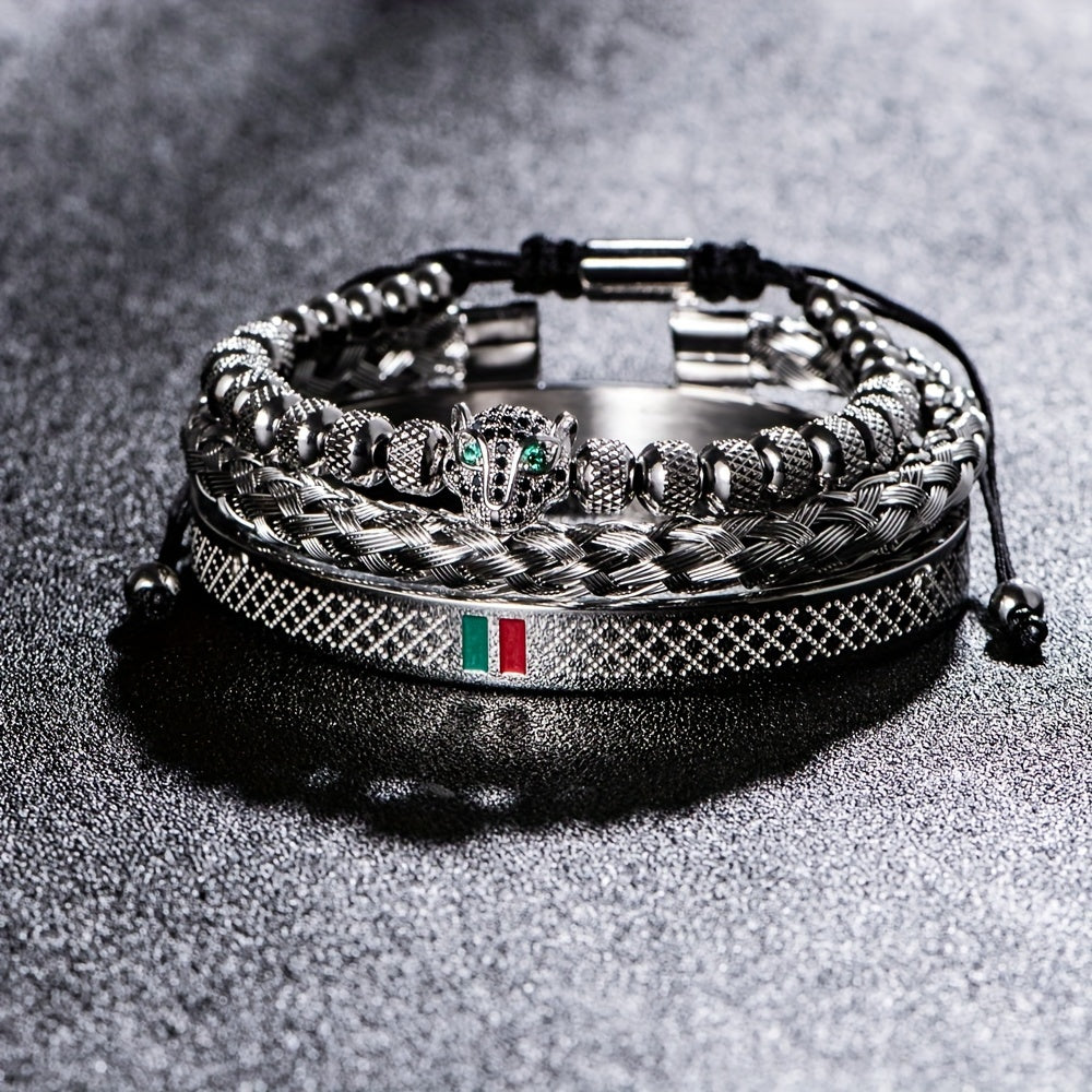 *AVELI VACATION LIMITED OFFER*  Leopard Head Luxury Men's Bracelet. {Buy One, Get Two}