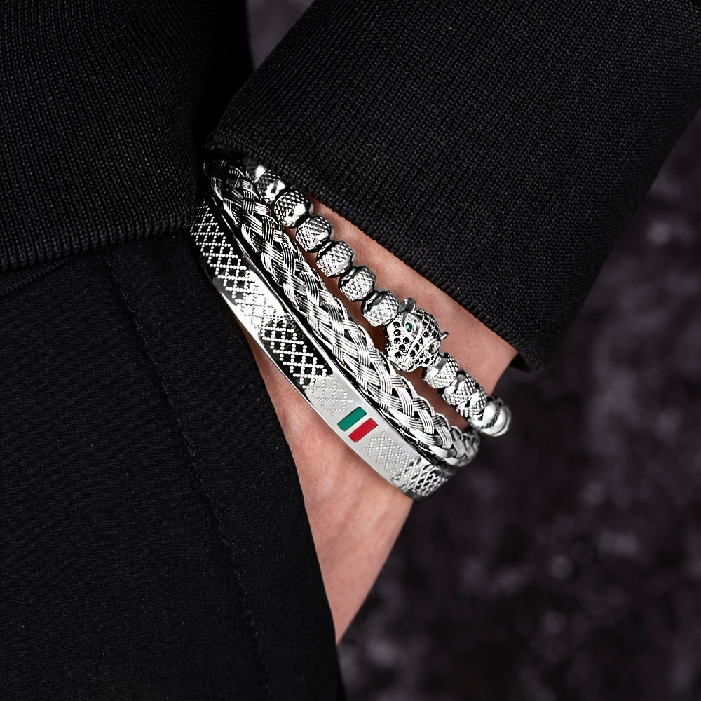 *AVELI VACATION LIMITED OFFER*  Leopard Head Luxury Men's Bracelet. {Buy One, Get Two}