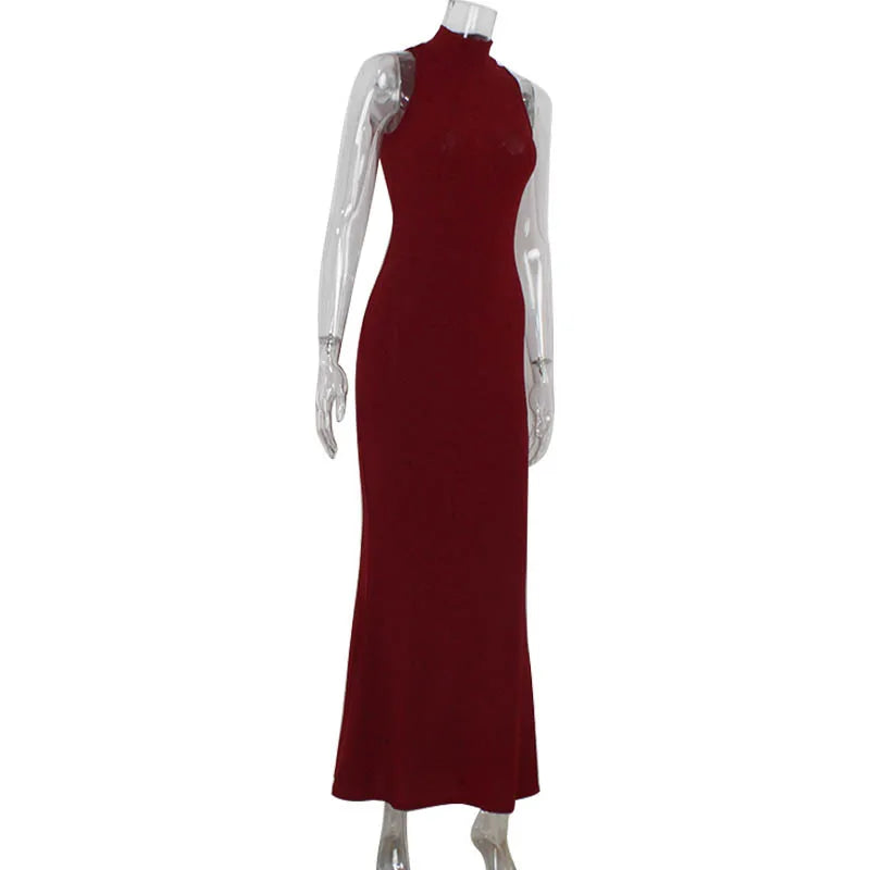 Elegant Red Sequin Long Dress