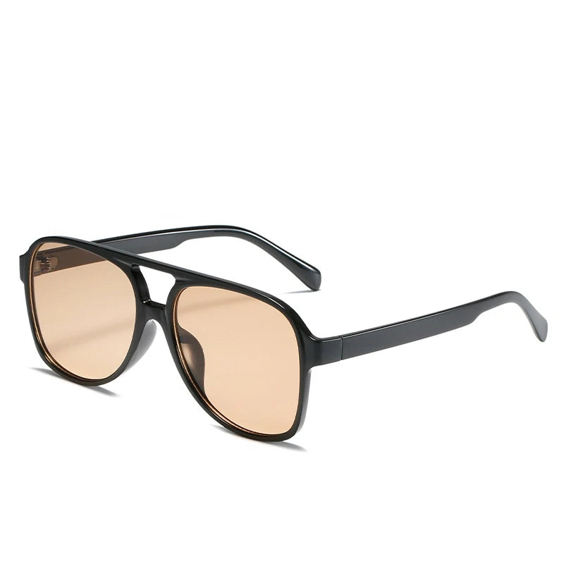 Vintage Oversized Sunglasses Women Fashion Brand Big Frame Sun Glasses Female Yellow Ins Trends Pilot Eyewear Oculos De Sol