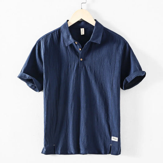 Short-sleeve Linen Casual and Breathable Men's Shirt Versatile Summer Polo Shirt