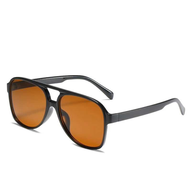 Vintage Oversized Sunglasses Women Fashion Brand Big Frame Sun Glasses Female Yellow Ins Trends Pilot Eyewear Oculos De Sol