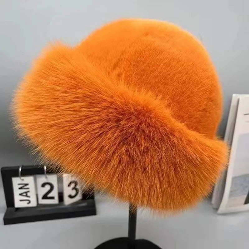 Thicken Plush Warm Fur Hat for Women