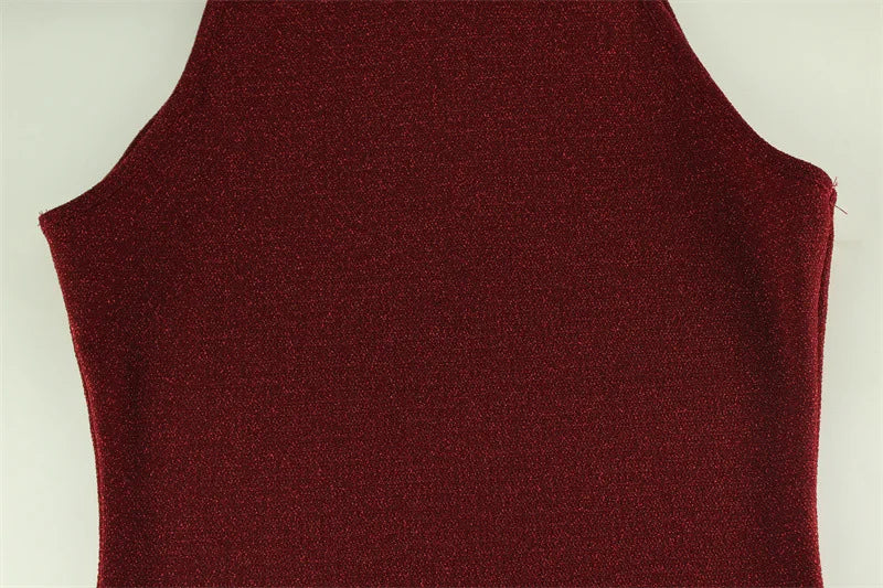 Elegant Red Sequin Long Dress