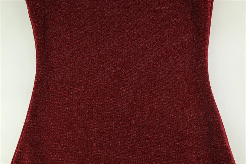 Elegant Red Sequin Long Dress