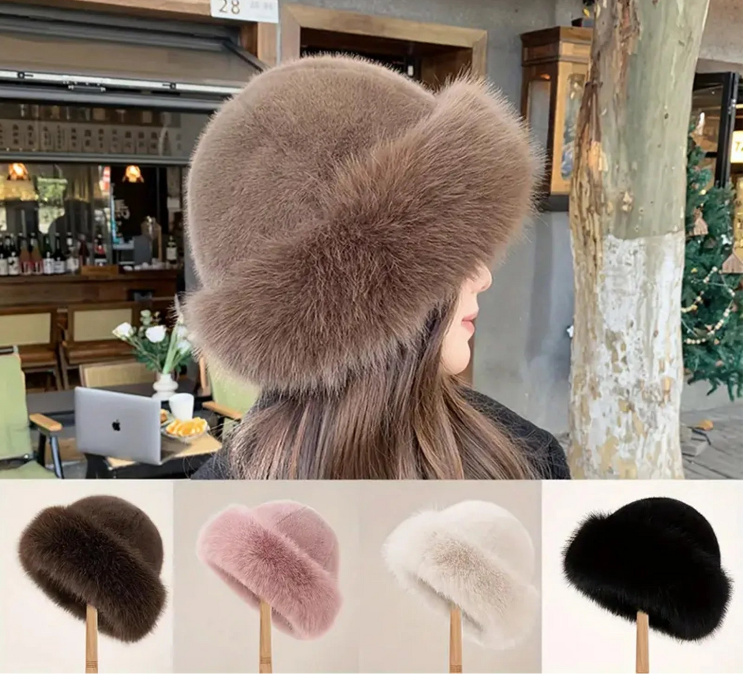 Thicken Plush Warm Fur Hat for Women