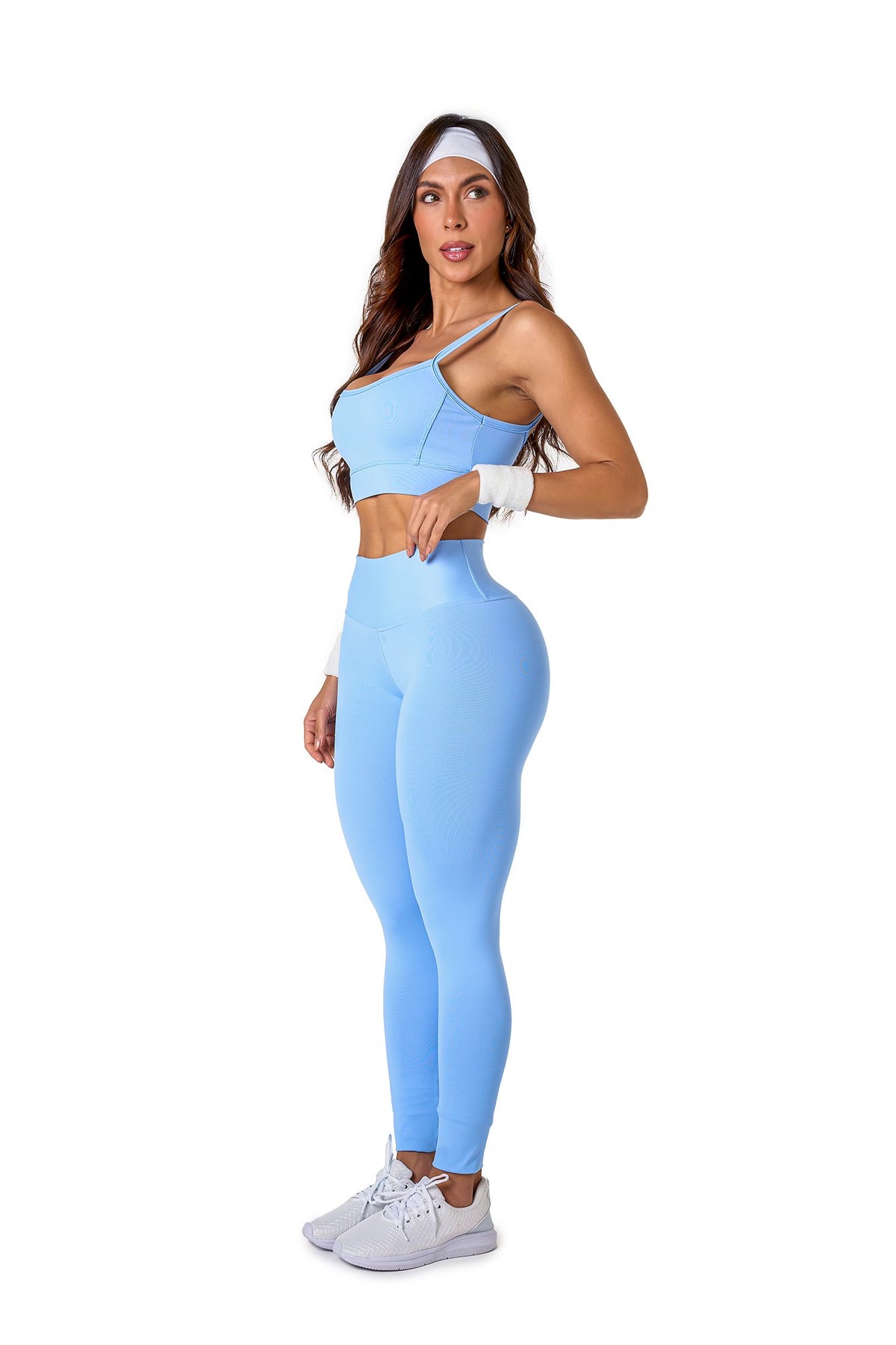 Basic Polyamide Leggings Set - Light Blue