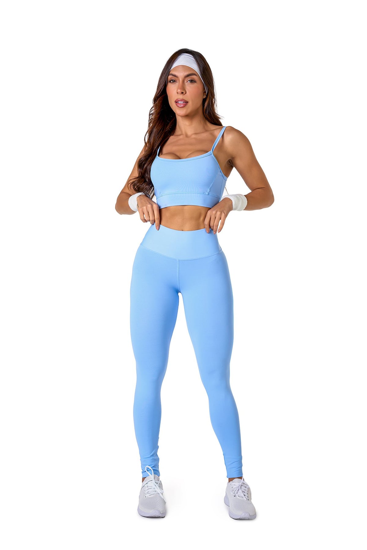 Basic Polyamide Leggings - Light Blue