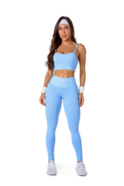 Basic Polyamide Leggings Set - Light Blue