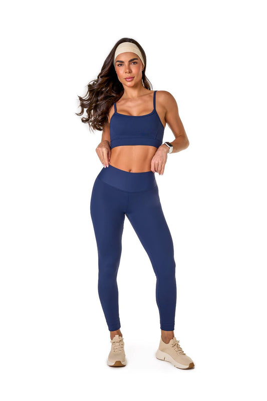 Basic Polyamide Leggings Set - Navy