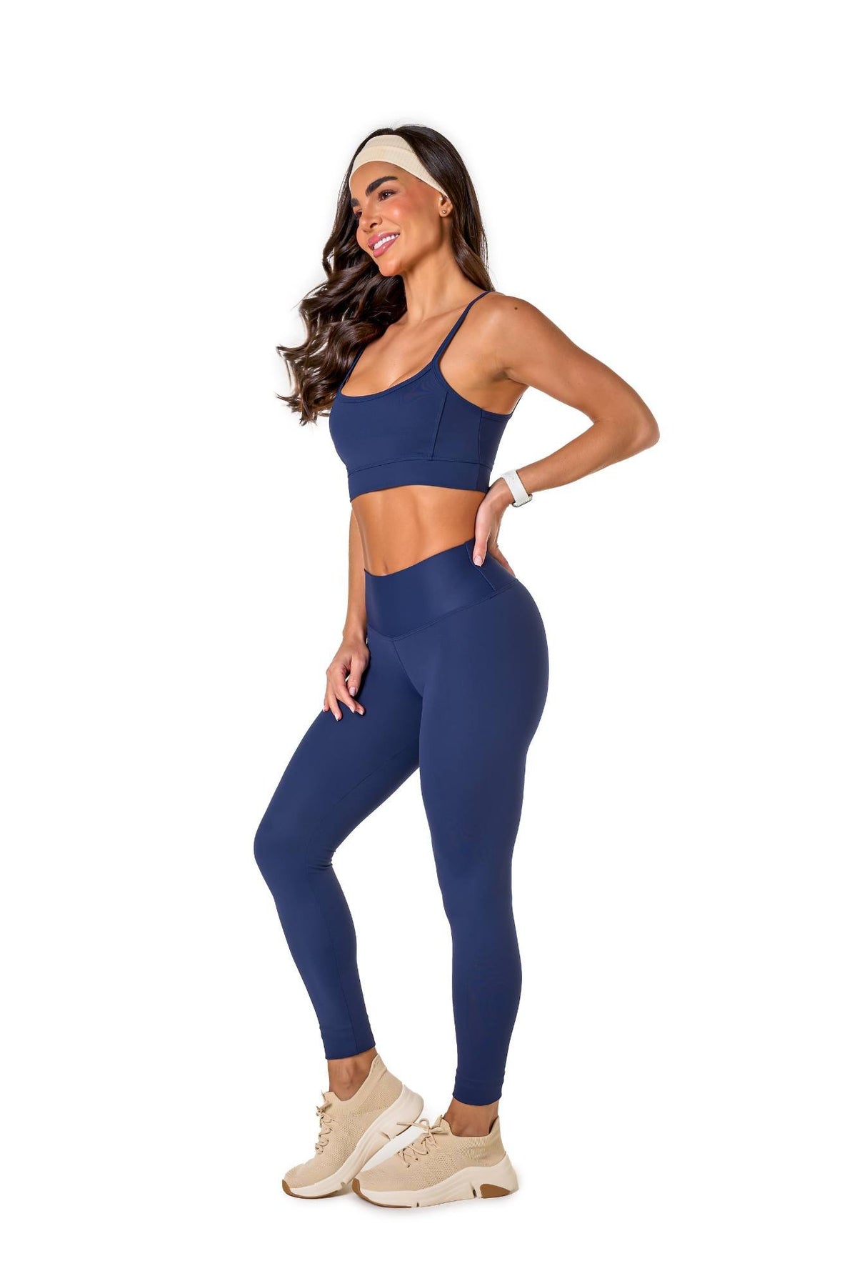 Basic Polyamide Leggings Set - Navy