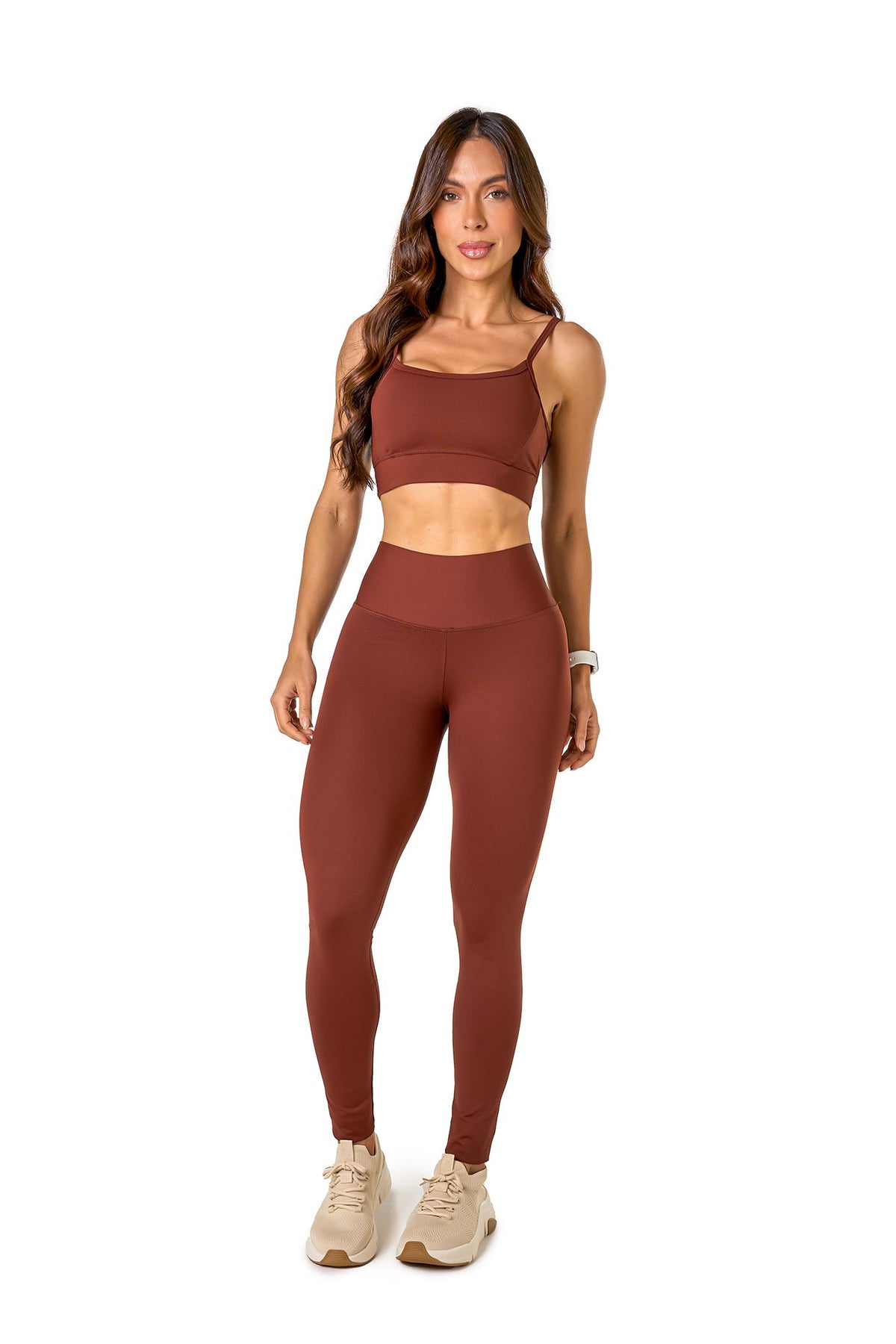 Basic Polyamide Leggings - Dark Brown