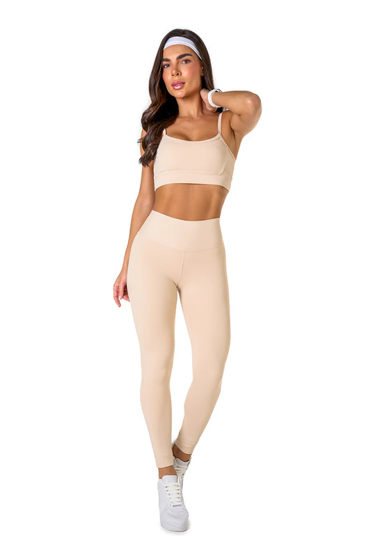 Basic Polyamide Leggings Set - Off White