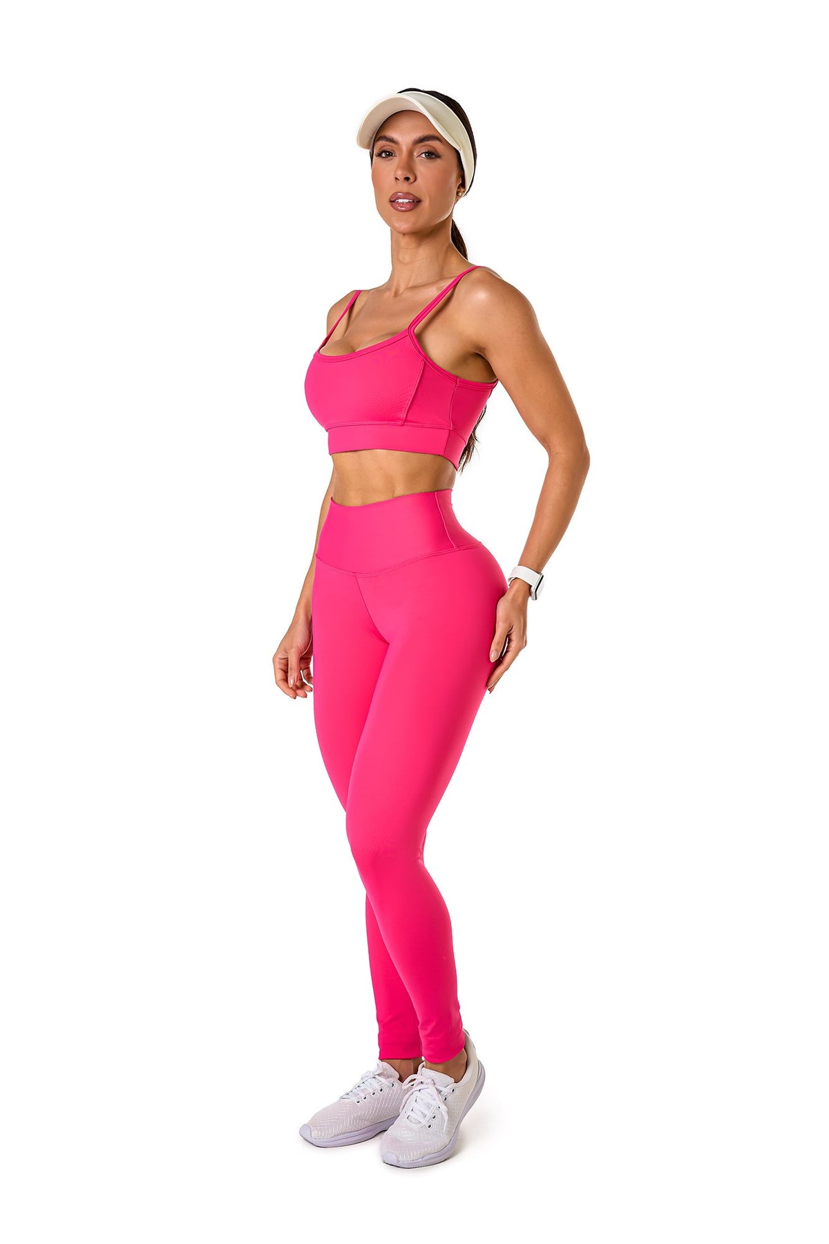 Basic Polyamide Leggings Set - Pink