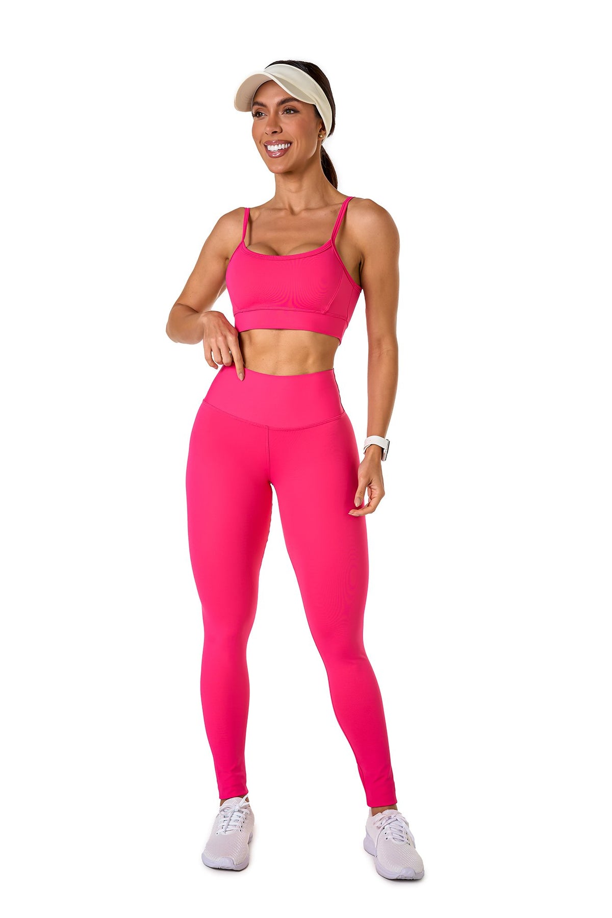 Basic Polyamide Leggings Set - Pink