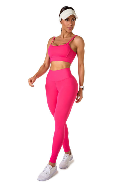 Basic Polyamide Leggings - Pink