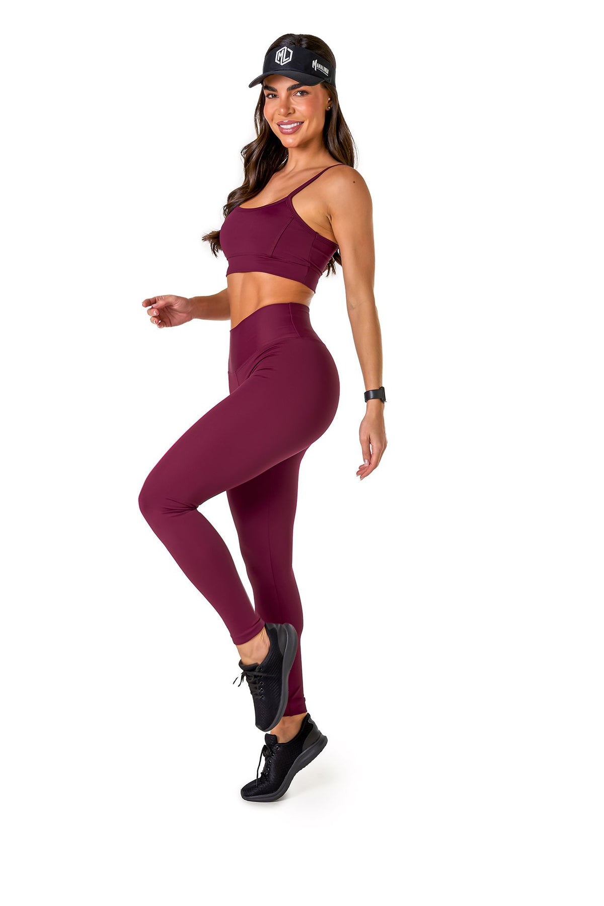 Basic Polyamide Leggings Set - Purple