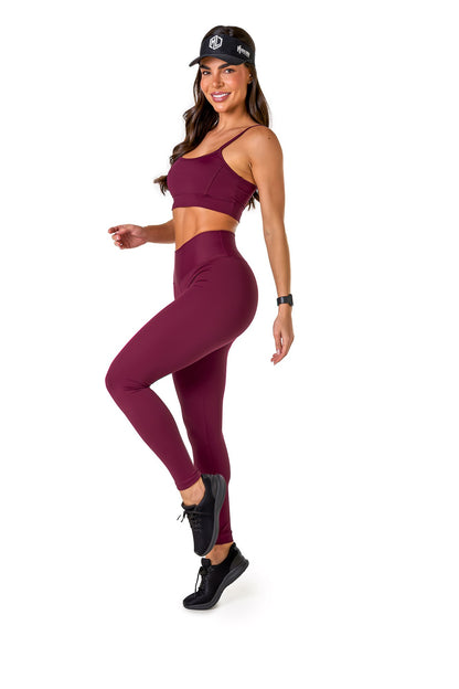 Basic Polyamide Leggings Set - Purple