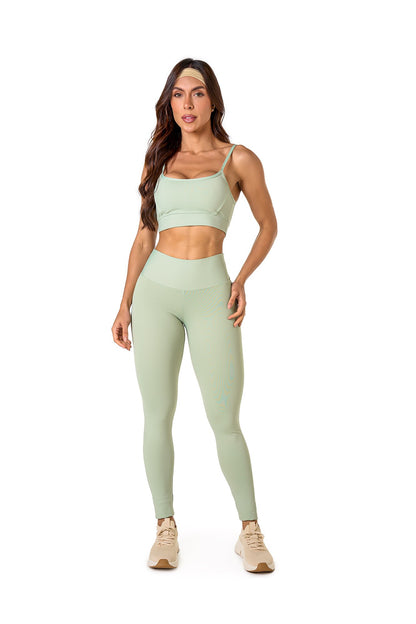 Basic Polyamide Leggings Set - Light Green