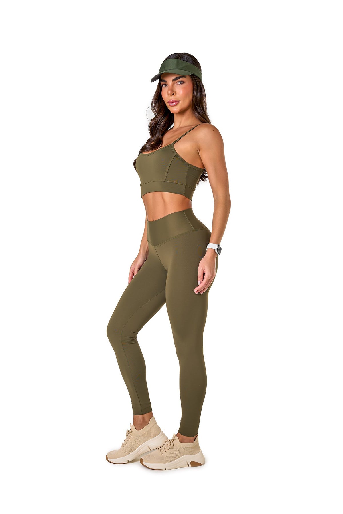 Basic Polyamide Leggings Set - Green