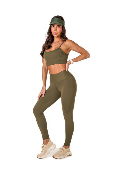 Basic Polyamide Leggings - Green