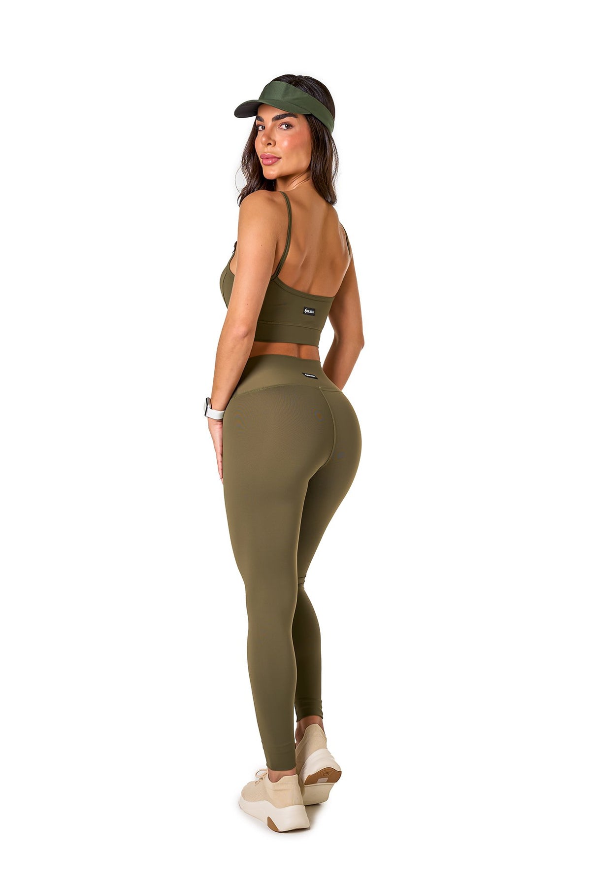 Basic Polyamide Leggings Set - Green